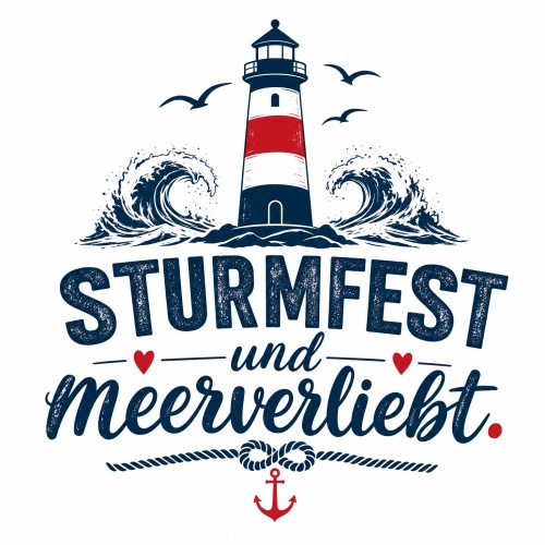 Tasse »Sturmfest und meerverliebt«