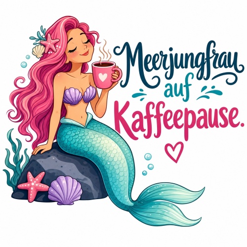 Tasse »Meerjungfrau auf Kaffeepause«
