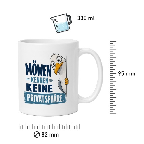 Tasse »Möwen kennen keine Privatsphäre«
