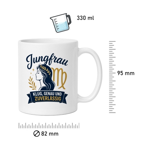 Tasse »Jungfrau – Klug, genau und zuverlässig«