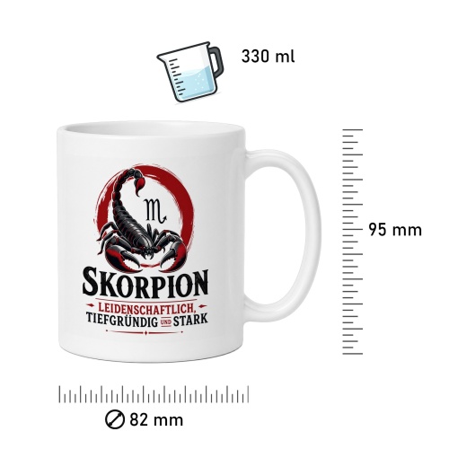 Tasse »Skorpion – Leidenschaftlich, tiefgründig, stark«