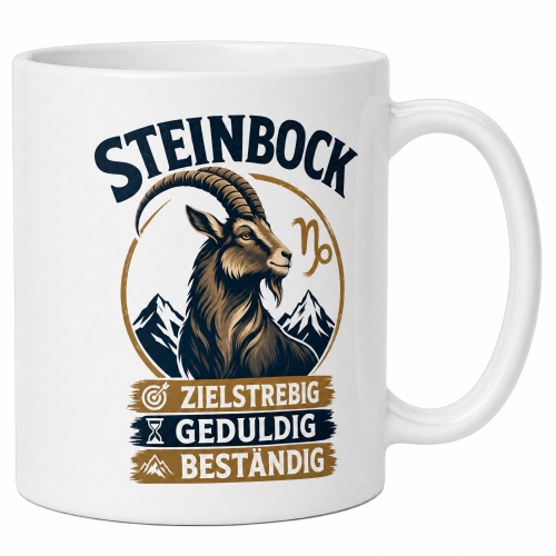 Tasse »Steinbock – Zielstrebig, Geduldig,...