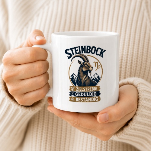 Tasse »Steinbock – Zielstrebig, Geduldig, Beständig«