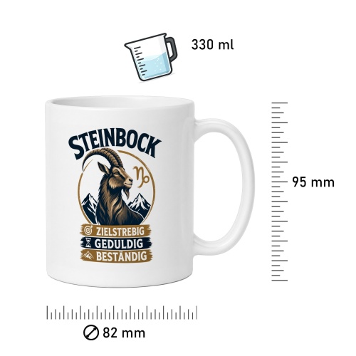 Tasse »Steinbock – Zielstrebig, Geduldig, Beständig«