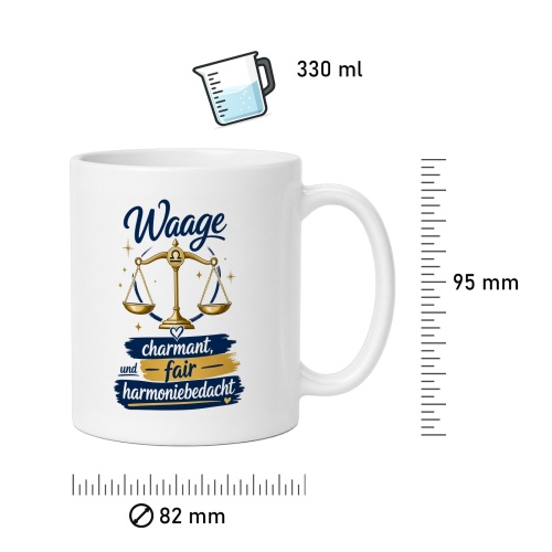 Tasse »Waage – charmant, fair, harmoniebedacht«
