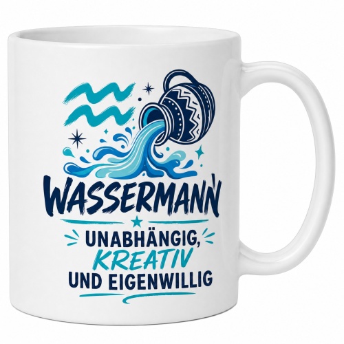 Tasse »Wassermann – Unabhängig, kreativ,...