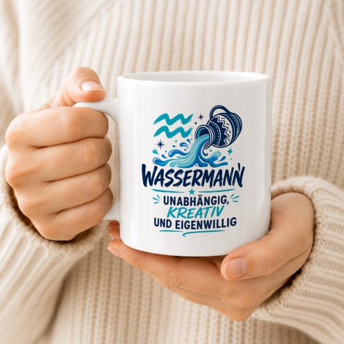 Tasse »Wassermann – Unabhängig, kreativ, eigenwillig«