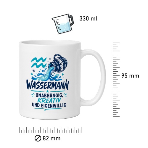 Tasse »Wassermann – Unabhängig, kreativ, eigenwillig«