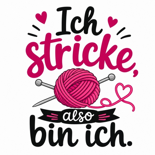 Tasse »Ich stricke, also bin ich.«