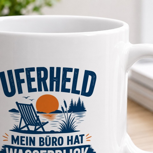 Tasse »Uferheld – Mein Büro hat Wasserblick«