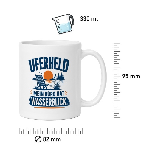 Tasse »Uferheld – Mein Büro hat Wasserblick«