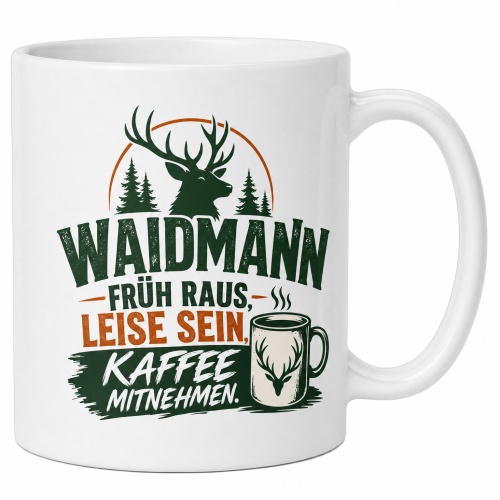 Tasse »Waidmann – Früh raus, leise sein,...