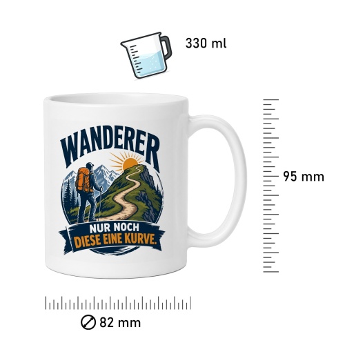 Tasse »Wanderer – Nur noch diese eine Kurve«