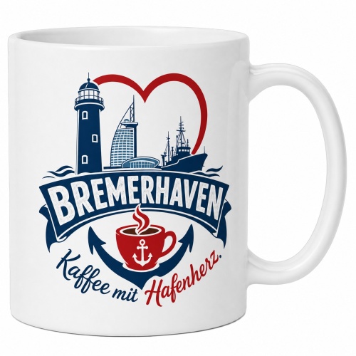 Tasse »Bremerhaven – Kaffee mit Hafenherz«