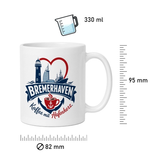 Tasse »Bremerhaven – Kaffee mit Hafenherz«