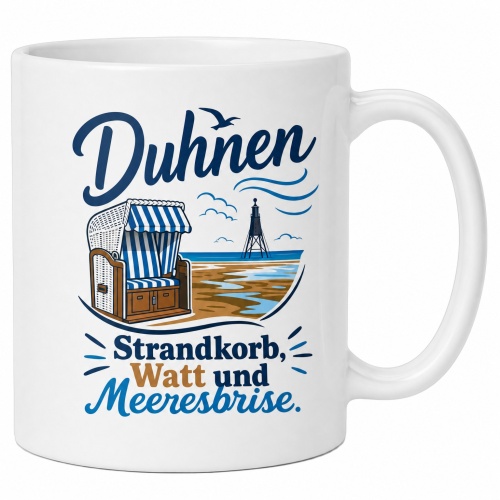 Tasse »Duhnen – Strandkorb, Watt und...