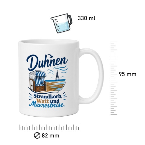 Tasse »Duhnen – Strandkorb, Watt und Meeresbrise«