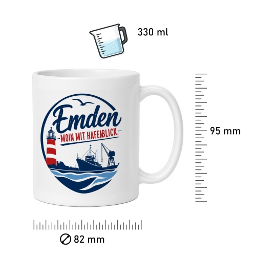 Tasse »Emden – Moin mit Hafenblick«