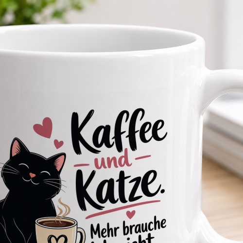 Tasse »Kaffee und Katze. Mehr brauche ich nicht.«