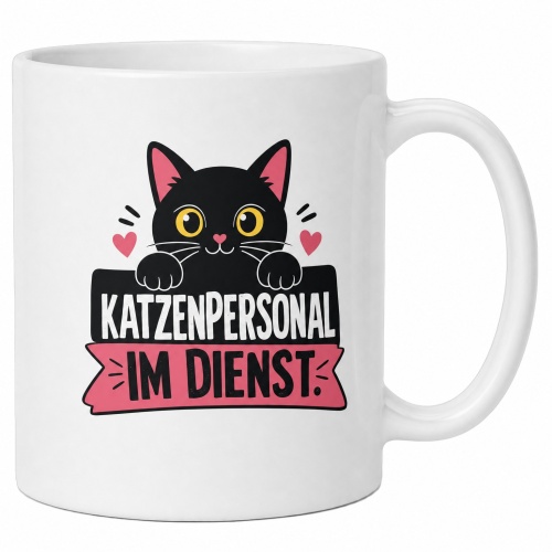 Tasse »Katzenpersonal im Dienst«