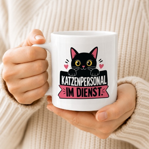 Tasse »Katzenpersonal im Dienst«