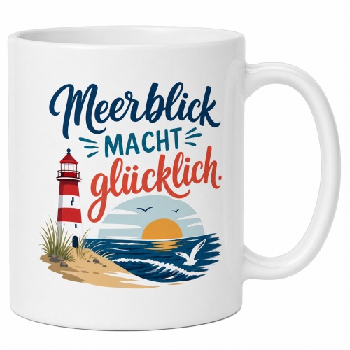 Tasse »Meerblick macht glücklich«
