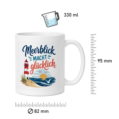 Tasse »Meerblick macht glücklich«