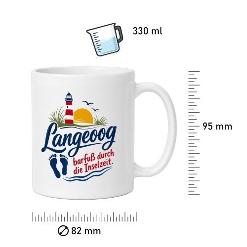 Tasse »Langeoog – barfuß durch die Inselzeit«