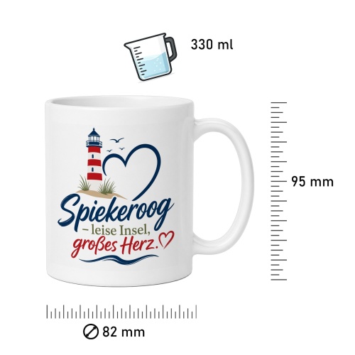 Tasse »Spiekeroog – leise Insel, großes Herz«
