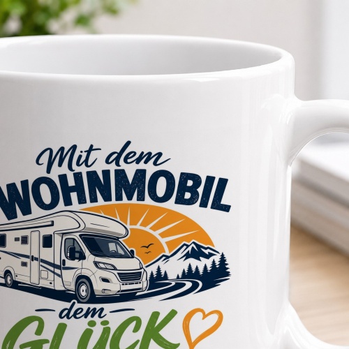 Tasse »Mit dem Wohnmobil dem Glück entgegen«