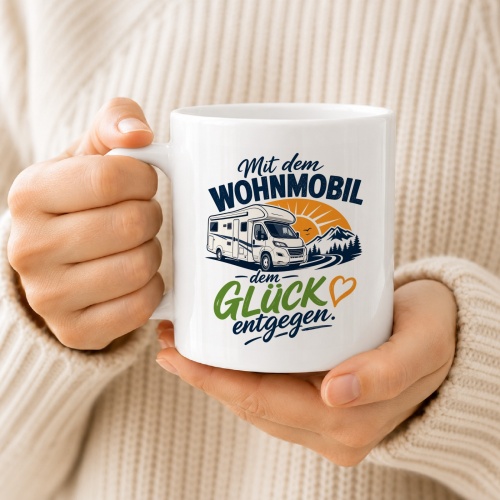 Tasse »Mit dem Wohnmobil dem Glück entgegen«