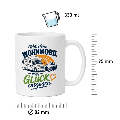 Tasse »Mit dem Wohnmobil dem Glück entgegen«