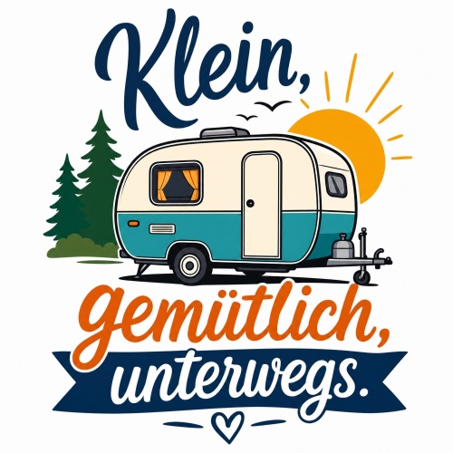 Tasse »Klein, gemütlich, unterwegs.«
