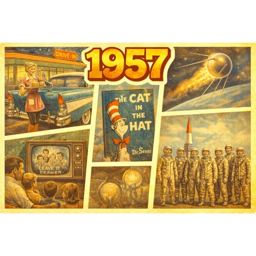 Tasse »1957 – Zeitreise-Motiv«