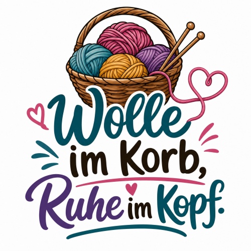 Tasse »Wolle im Korb, Ruhe im Kopf«