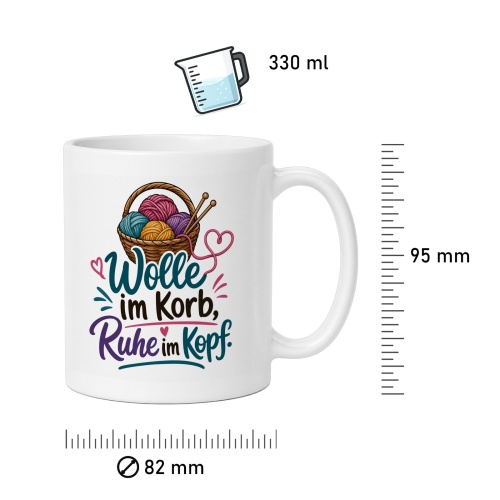 Tasse »Wolle im Korb, Ruhe im Kopf«