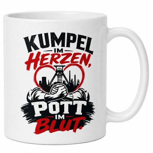 Tasse »Kumpel im Herzen, Pott im Blut«