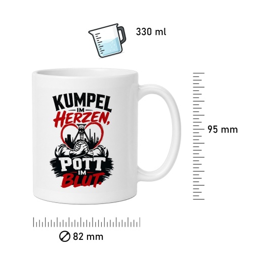 Tasse »Kumpel im Herzen, Pott im Blut«