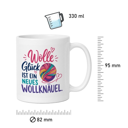 Tasse »Wolle Glück ist ein neues Wollknäuel«
