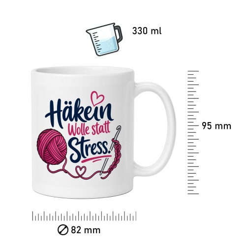 Tasse »Häkeln – Wolle statt Stress!«