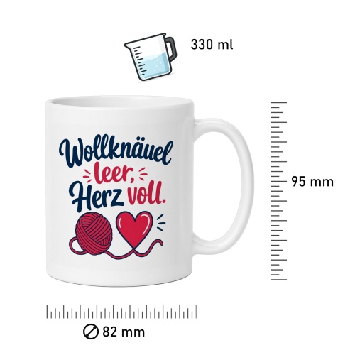 Tasse »Wollknäuel leer, Herz voll.«