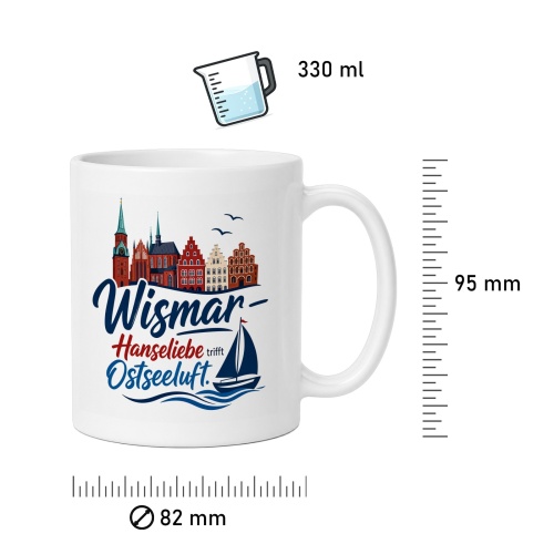 Tasse »Wismar – Hanseliebe trifft Ostseeluft«