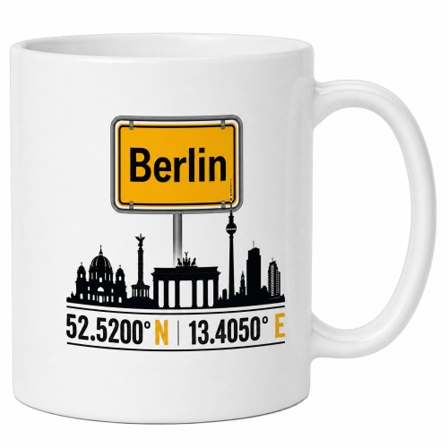 Tasse »Berlin Skyline & Koordinaten«