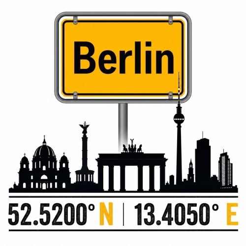 Tasse »Berlin Skyline & Koordinaten«