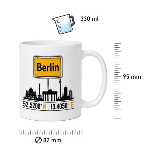 Tasse »Berlin Skyline & Koordinaten«