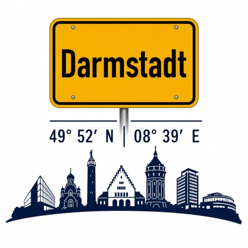 Tasse »Darmstadt Skyline & Ortsschild«