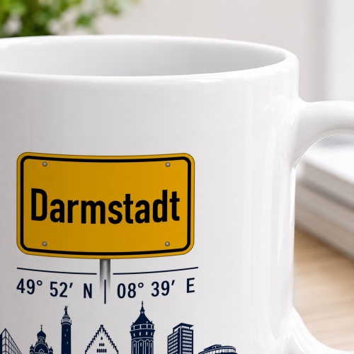 Tasse »Darmstadt Skyline & Ortsschild«