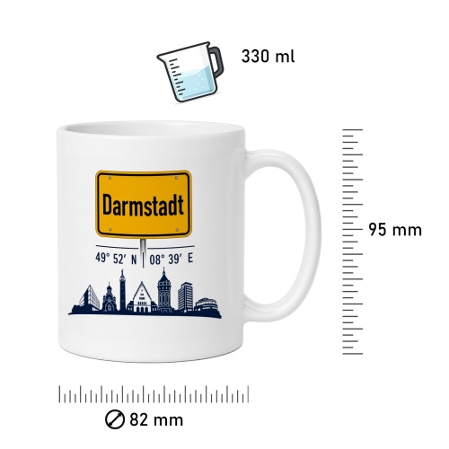 Tasse »Darmstadt Skyline & Ortsschild«