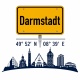 Tasse »Darmstadt Skyline & Ortsschild«