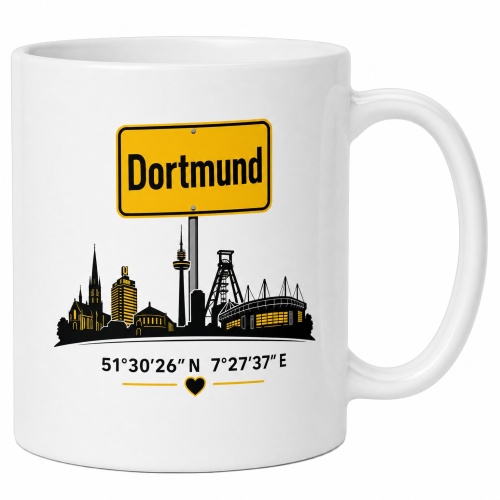 Tasse »Dortmund Skyline & Ortsschild«